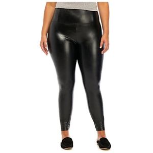 Wonderly Plus Size Faux Leather High Rise Leggings